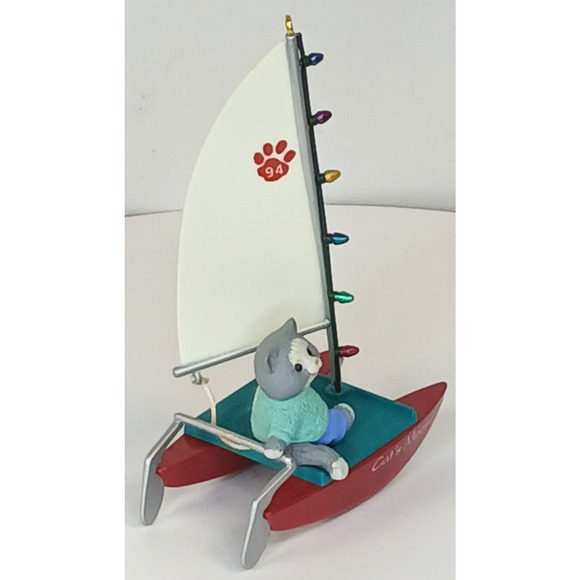Hallmark Keepsake Ornament 1994 Kitty's Catamaran Artists' Favorites - Picture 5 of 12